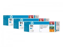 HP 91 Cyan Ink Cart 3pk