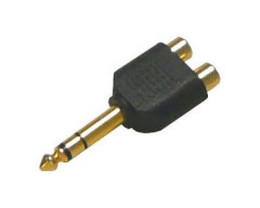 Adapter 6,3 mm Stereo-Klinke auf 2 x Cinch-Buchse