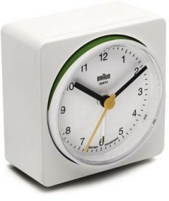 BNC011 Quarz-Weckuhr / Weiss